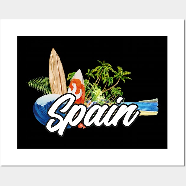 Spain surf. Surfing the waves of Spain . Perfect present for mother dad friend him or her Wall Art by SerenityByAlex